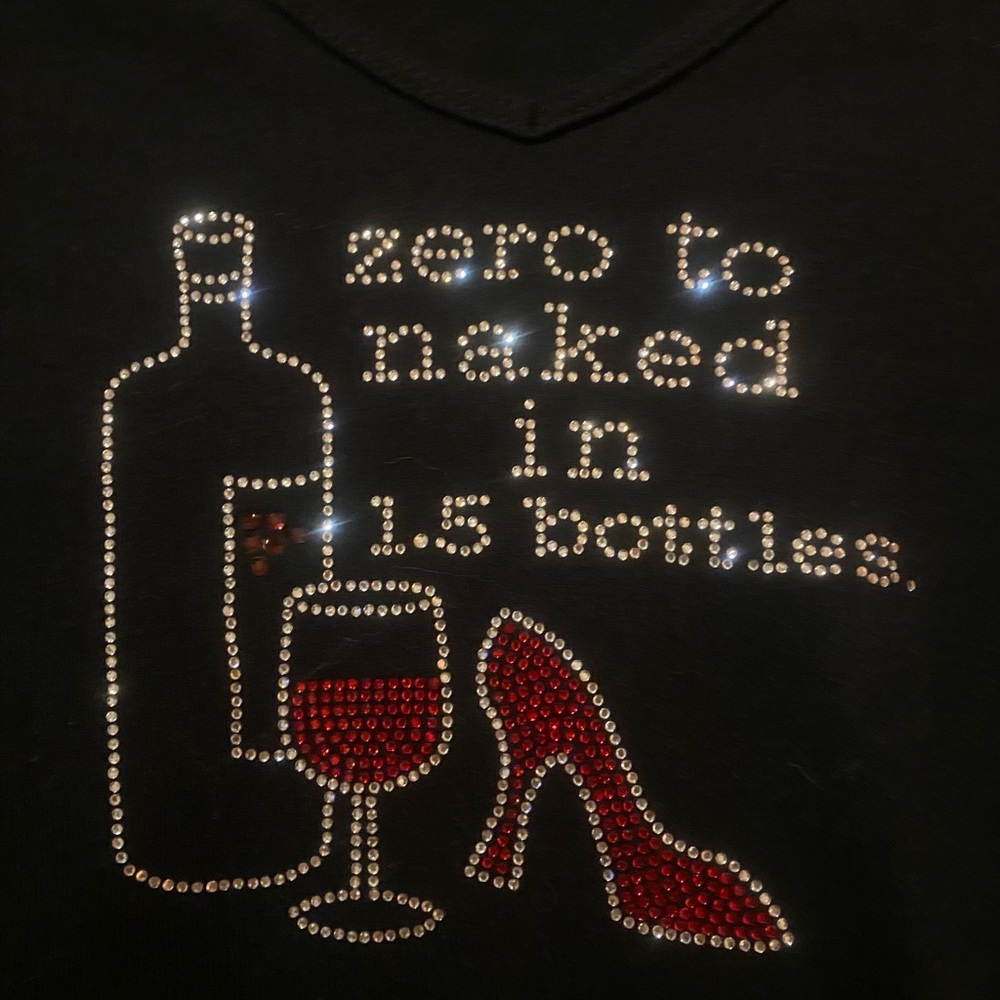 Vintage Rhinestone Black Baby Tee